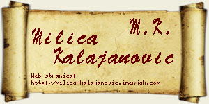 Milica Kalajanović vizit kartica